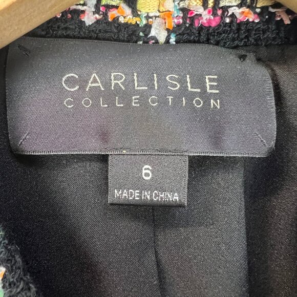 Carlisle Womens Tweed Convertible Zip-Off Coat Jacket Chanel-Inspired Grid Sz 6 - Picture 14 of 16